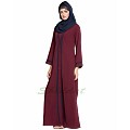 Simple Front open abaya- Maroon Simple Front open abaya- Maroon